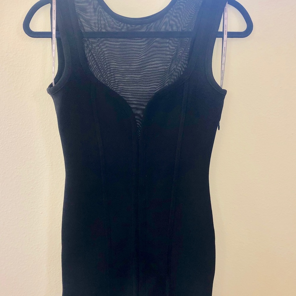 HERVE LEGER mesh design black bondage dress XS